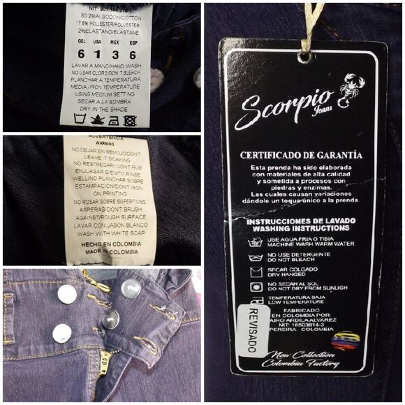 new! SCORPIO Jeans Jumpsuit, JR 1, Purple Denim, Fitted, Embellished/Cutouts - Picture 12 of 12